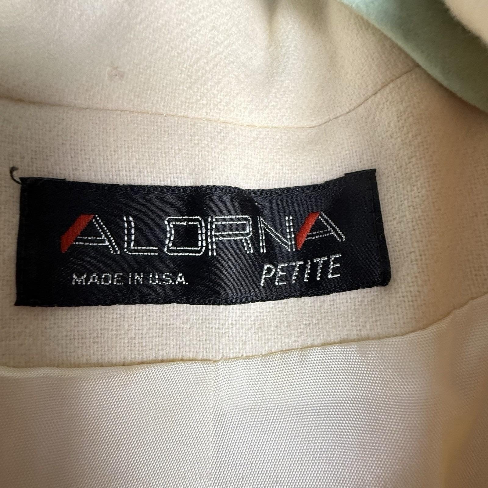 Vintage 80s/90s Alorna 100% Wool Overcoat Long Coat Ivory White MEDIUM/LARGE P