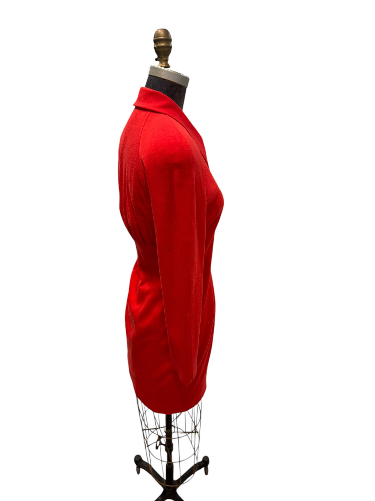 Vintage 80s Kathryn Dianos Short Red Wool Dress Sz 4