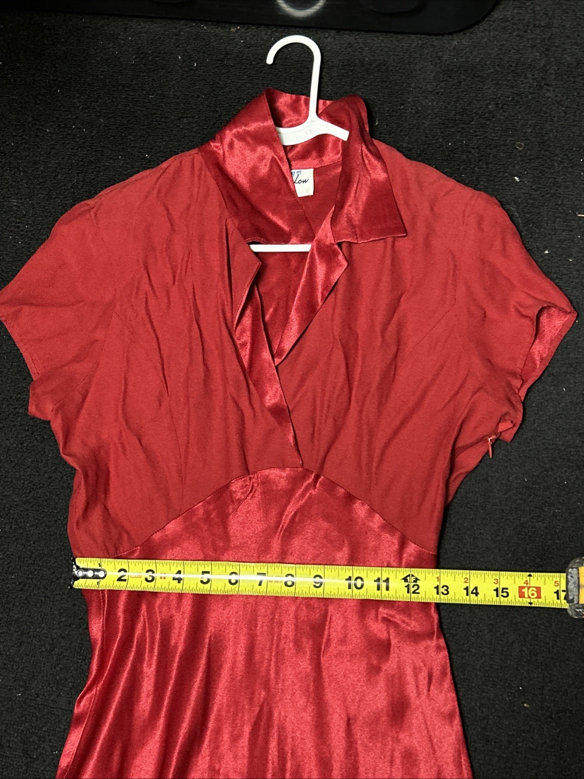 House Of Harlow Vintage Dress 1960’s Red Long Women’s Padded Shoulders USA…
