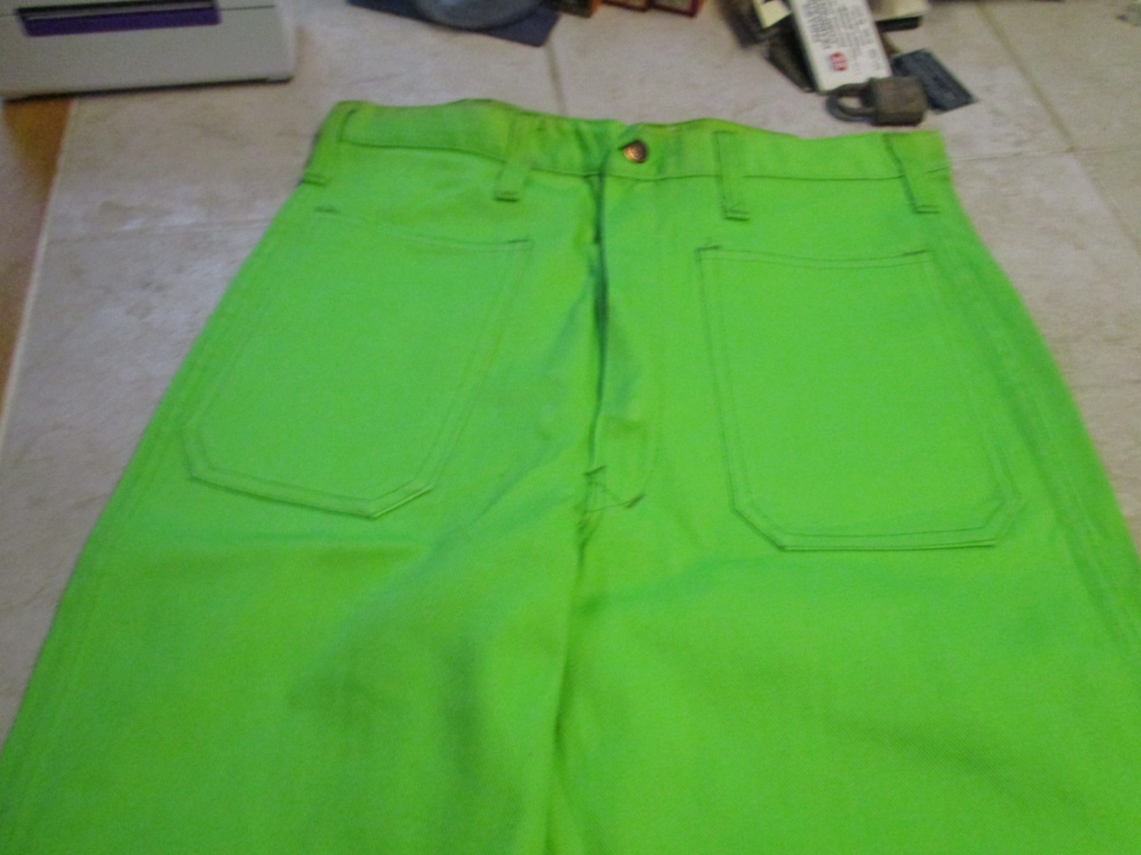 VTG NWT Deadstock Gaslight Womens Jeans 29 34 USA Bell Bottom Disco Green Hippy