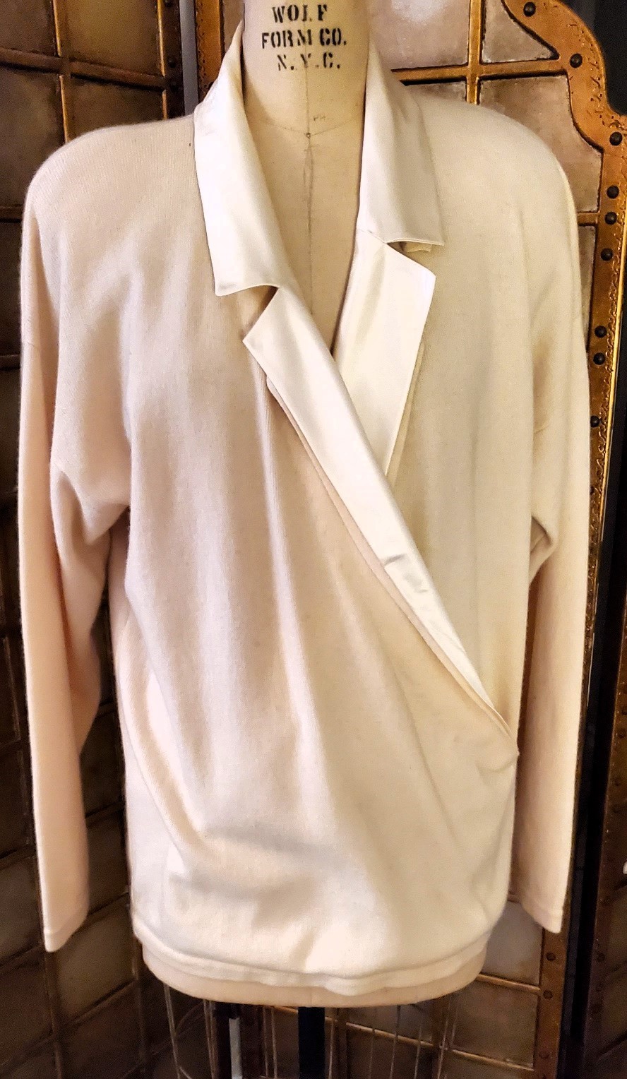 Vintage Donna Karan Black Label Italian Cashmere Sweater with Silk Insert
