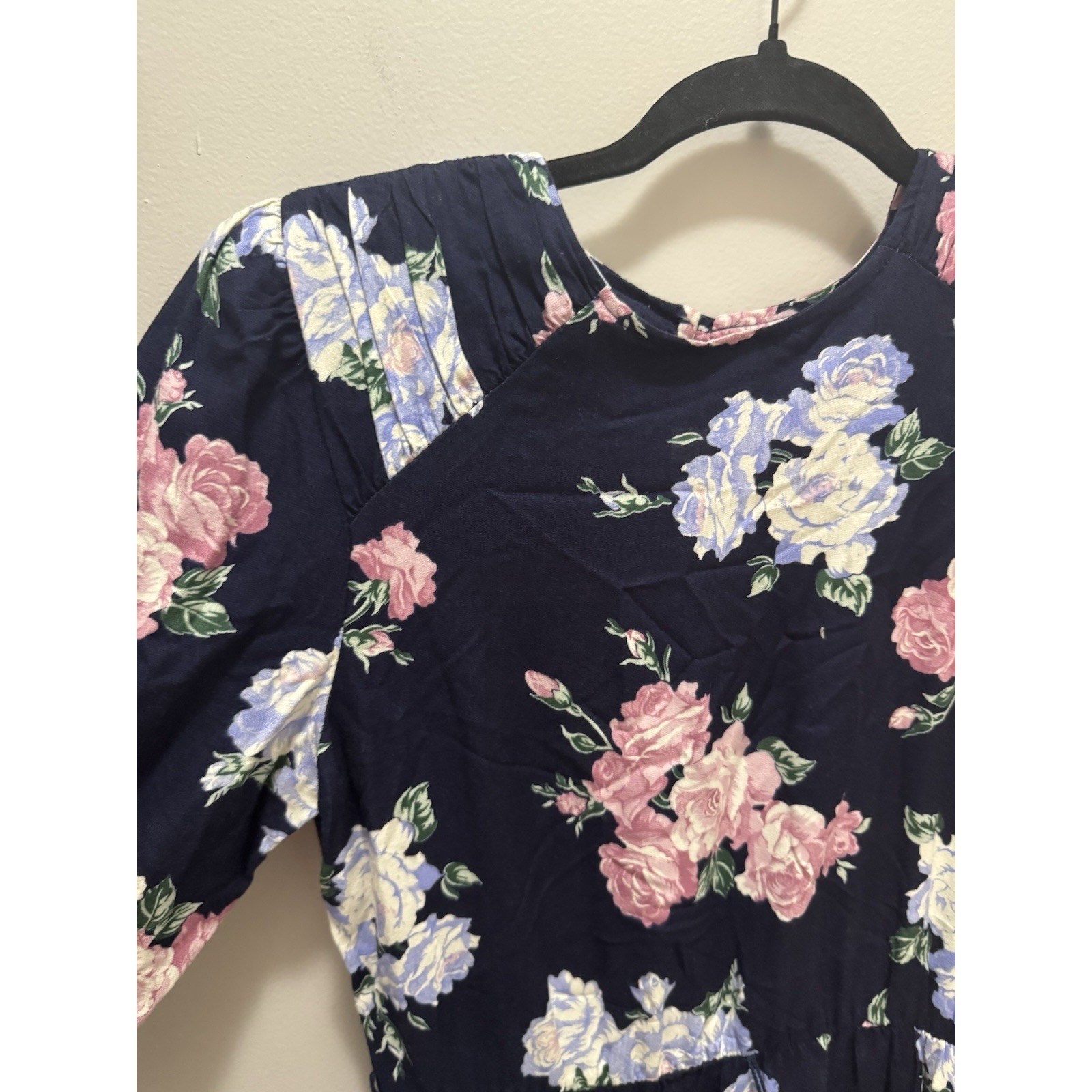 Vintage tabby of california Midi Navy Floral Size 8 Made In USA
