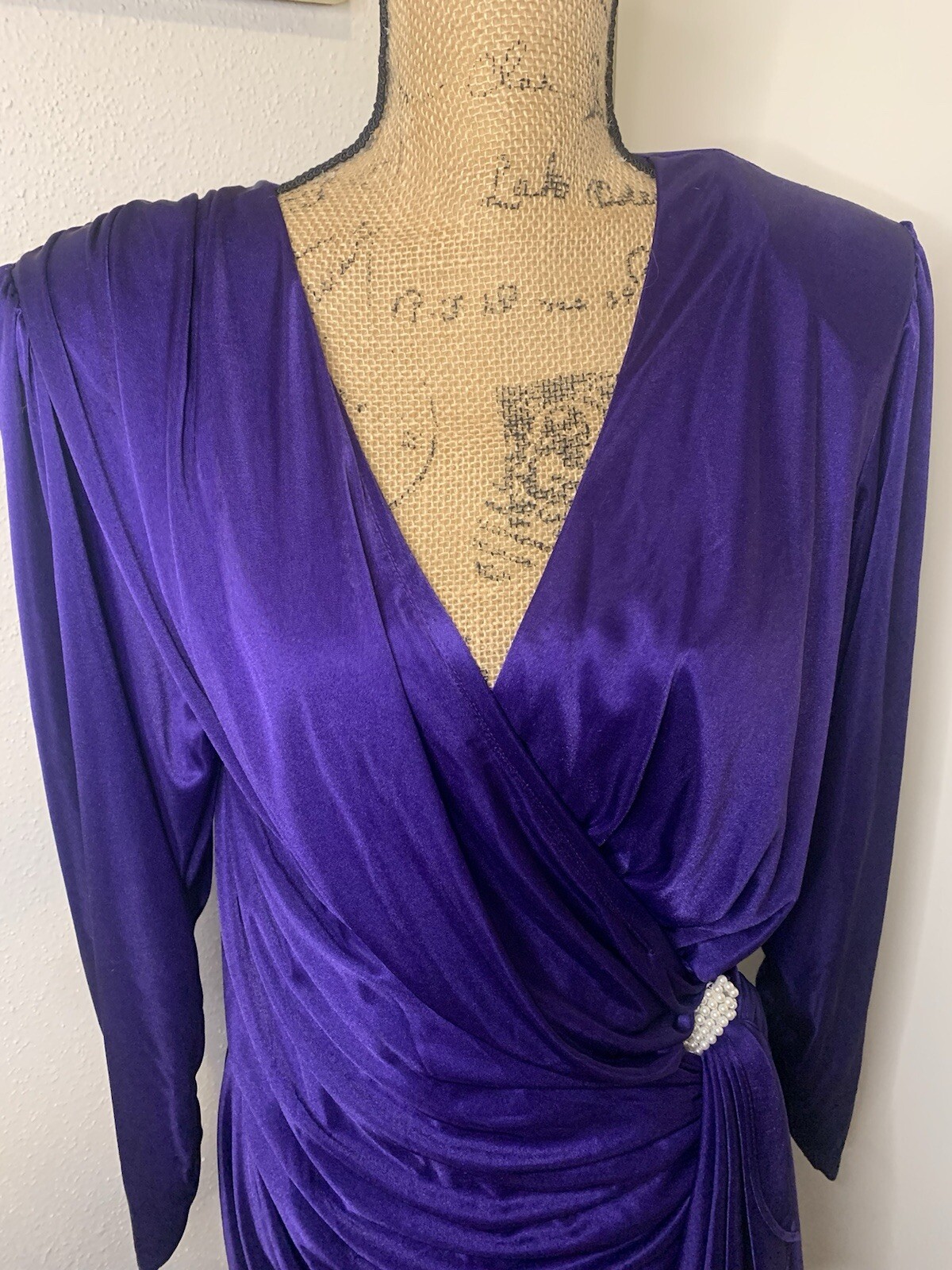 Vintage 1970’s David Rose Purple Wrap Dress 16