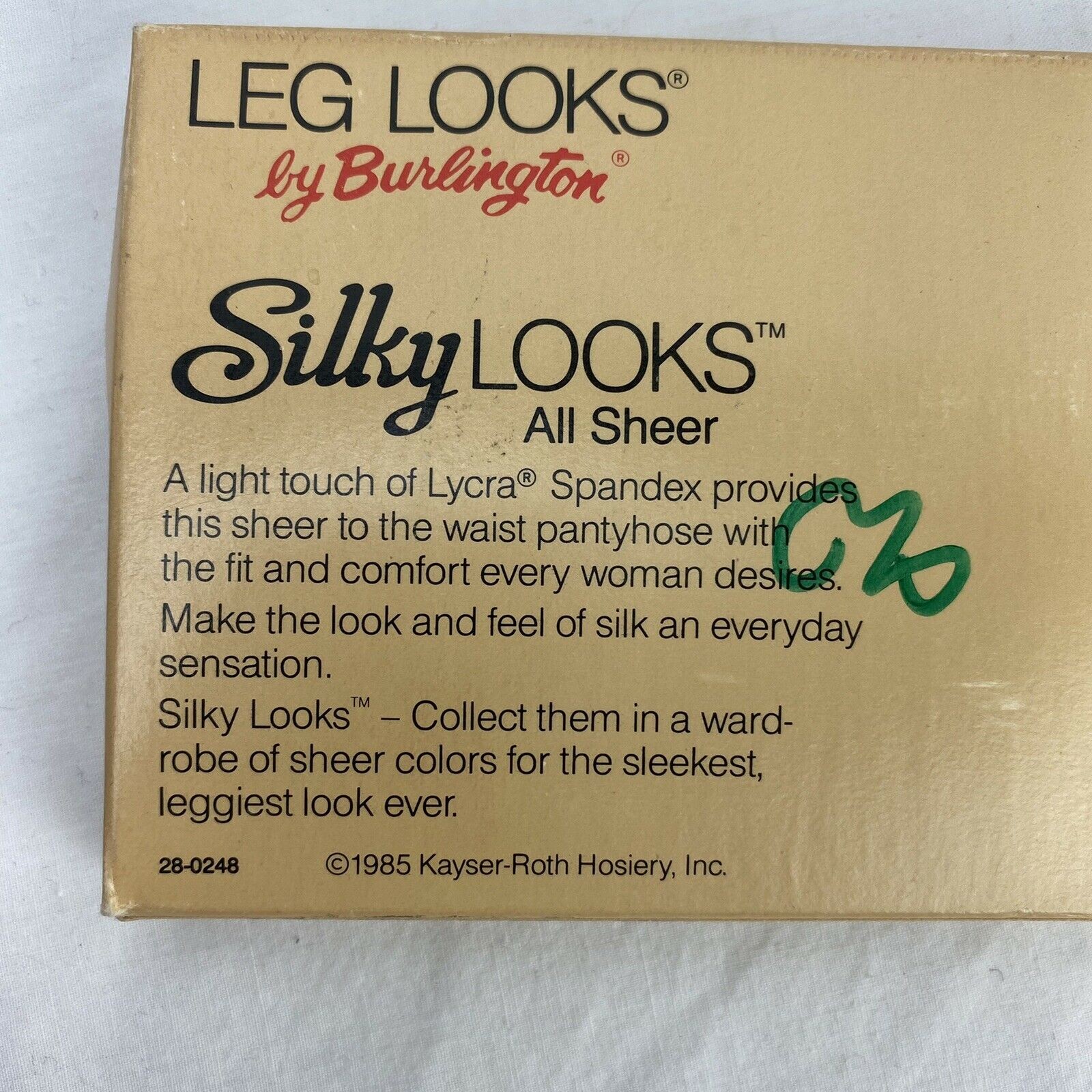 Vintage 1985 Leg Looks Burlington All Sheer Silky Comfort Pantyhose Cream Rose