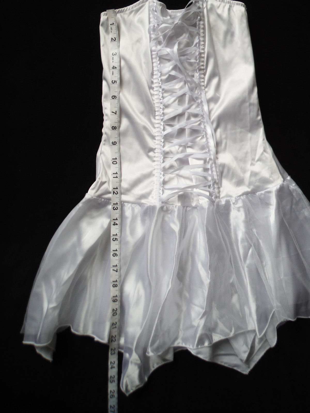 VTG Fredericks of Hollywood 90’s New Sexy!! White Lingerie Dress Tie Up Bodice S