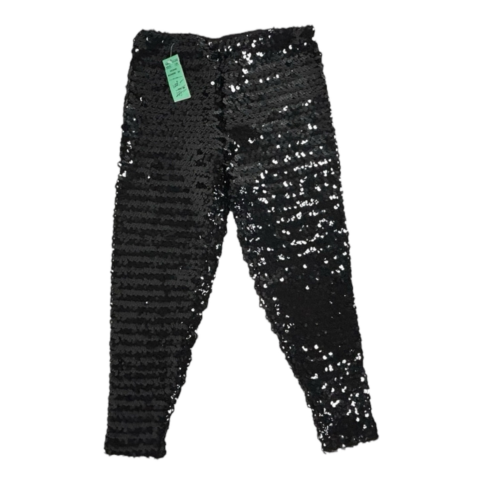 Vtg DNKY Black Sequined Pants Stretch Size S Pull-On Party NYE Made In USA NWT