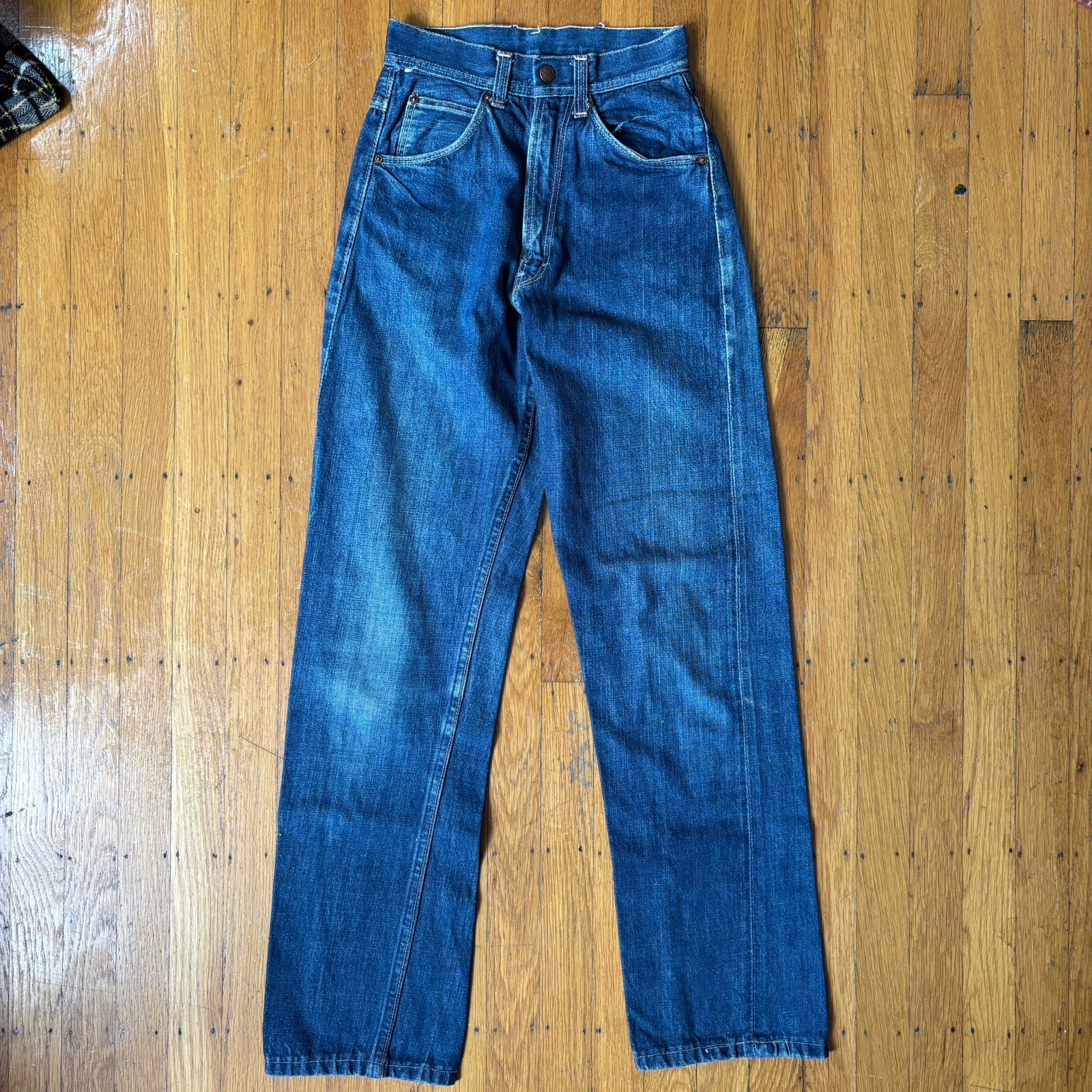 1950s Vintage Farah Of Texas Dark Selvedge Jeans Talon Zip USA Sanforized 23×29