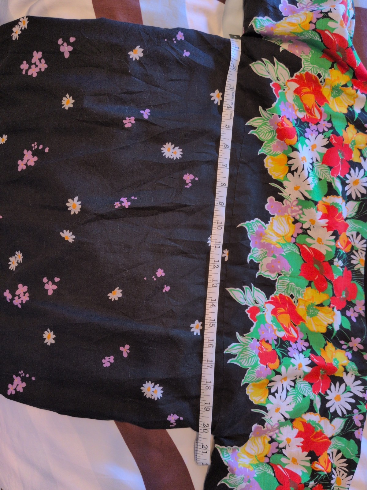 Vintage Lined Kaftan Cotton Blend Black Floral Women’s Size M/L Mumu Grannycore