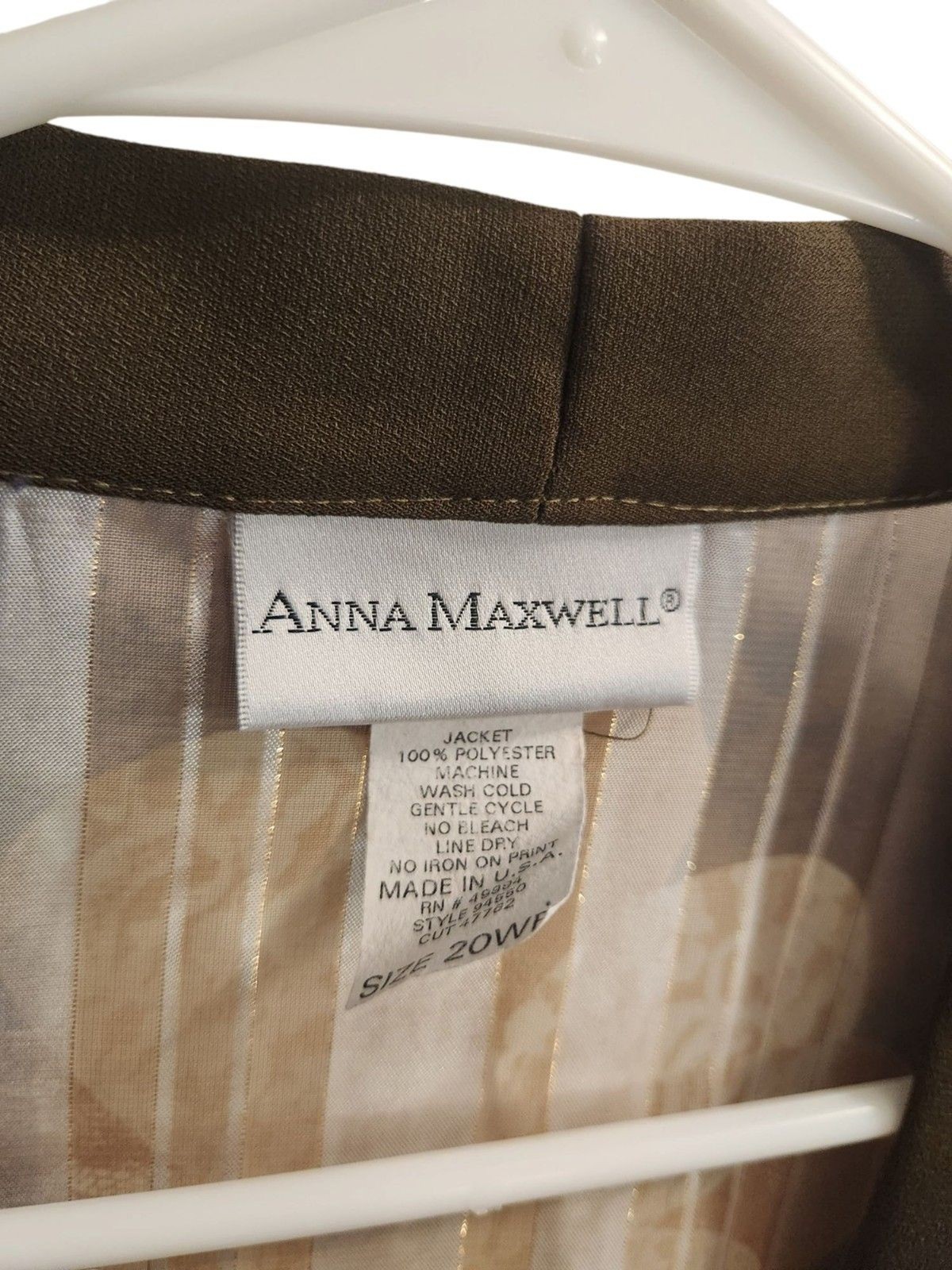 Vintage Anna Maxwell Open Front Shear Kimono 20W