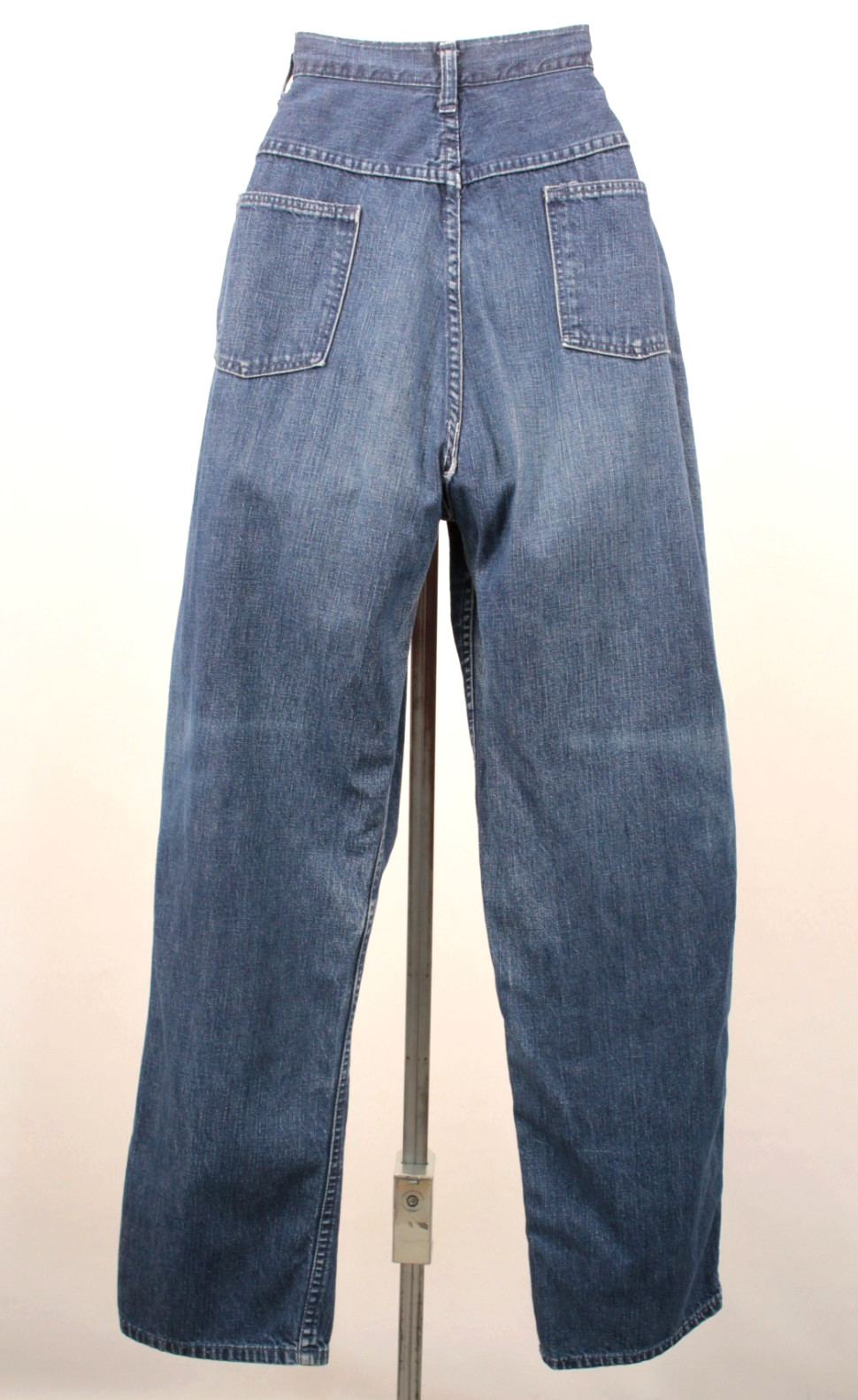 VTG Women’s 60s Blue Denim High Waist Straight Leg Jeans Sz 27″ 1960s