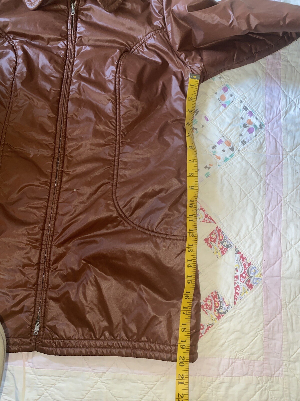 Vintage Roffe Brown 70s 80s Ski Puffer Coat Jacket Zip Up Insulated Womens Large