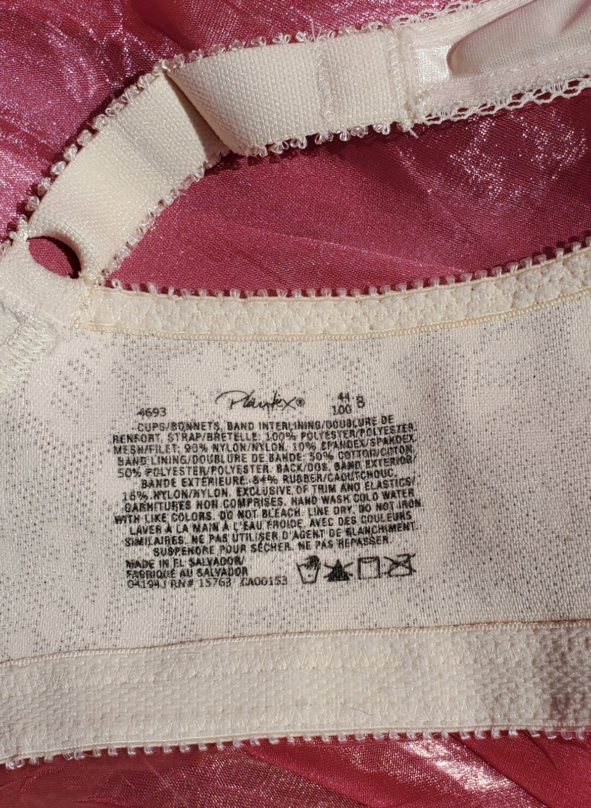 Playtex Bra Size 44B Beige Silky Lace Sexy Sissy Pin-up Crossdress Y2K