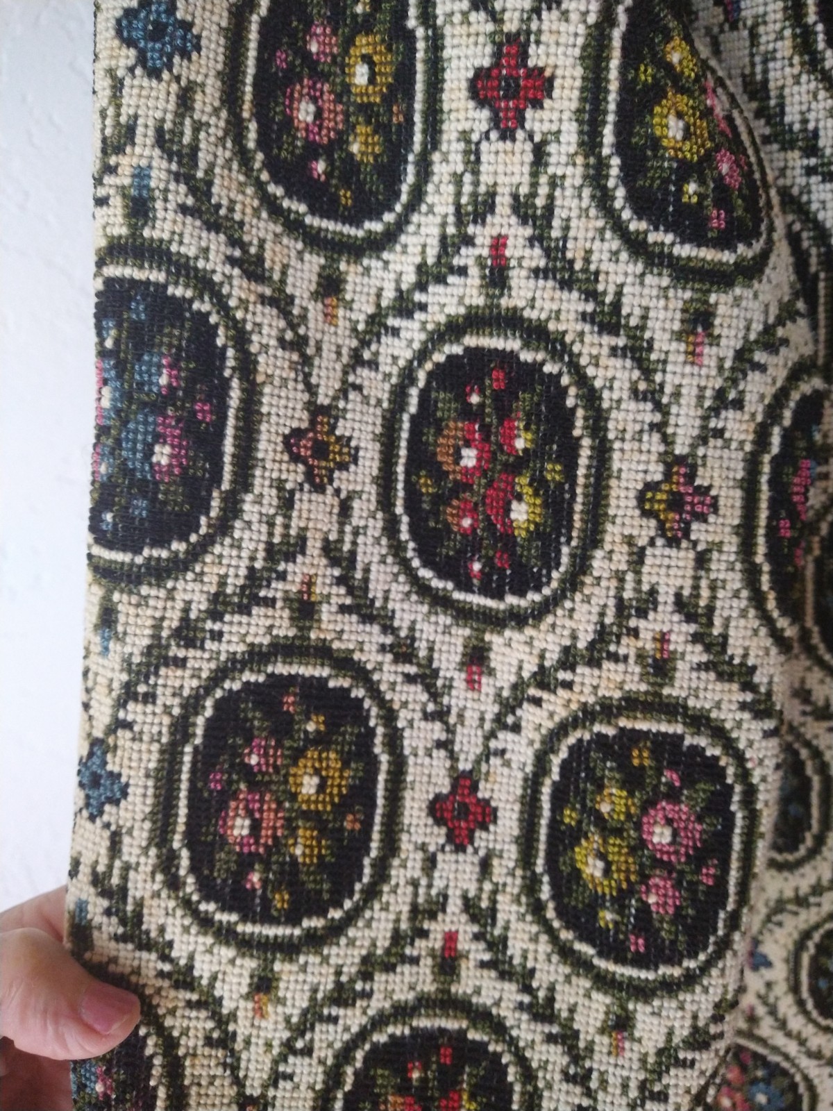Beauty Custom Vintage 1960s L Medallion Floral Tapestry Lamb Contrast Maxi Coat