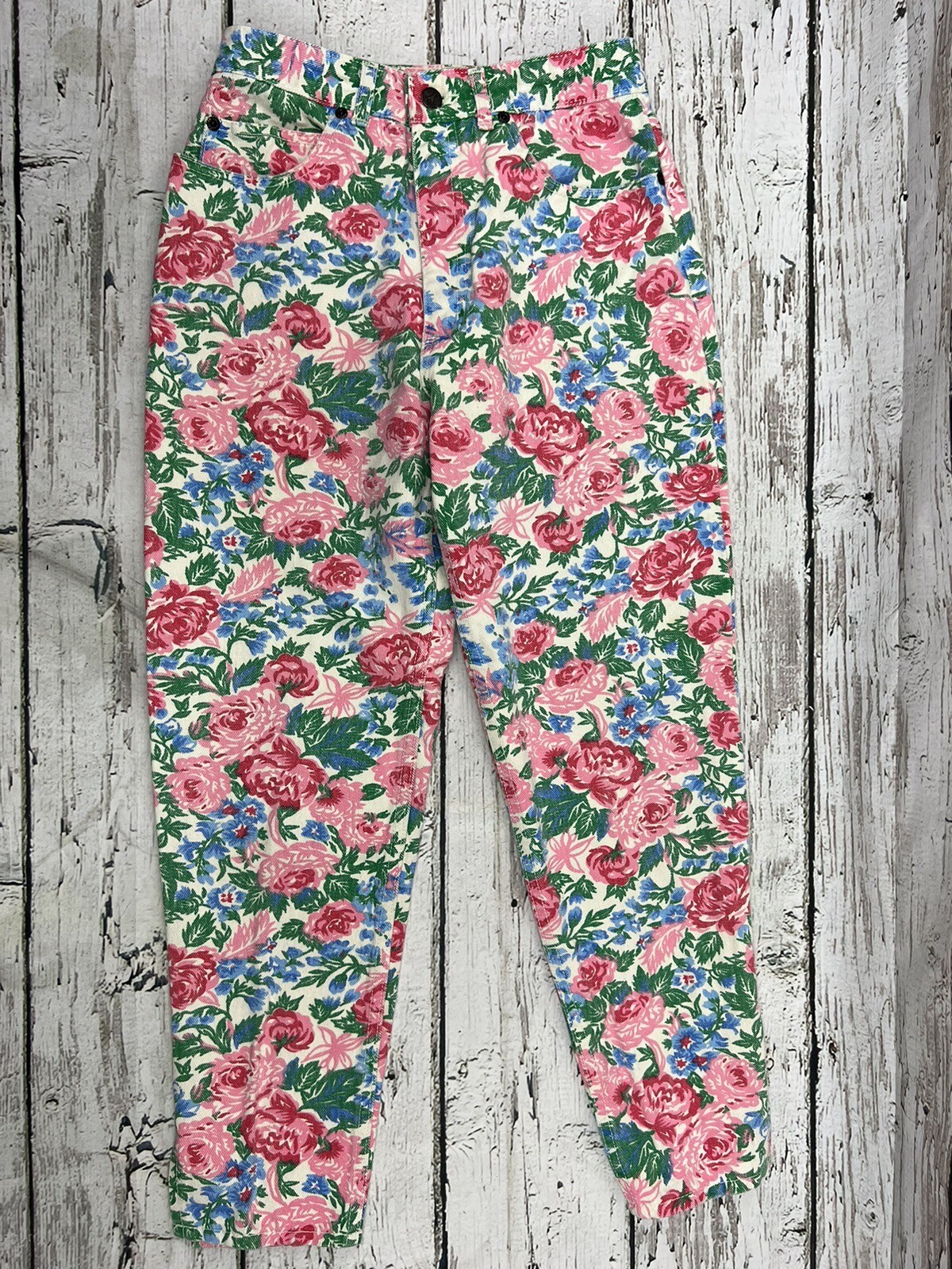 VTG Jean St. Tropez Floral All Over Print Women’s Denim Jeans Made In USA – Sz 9