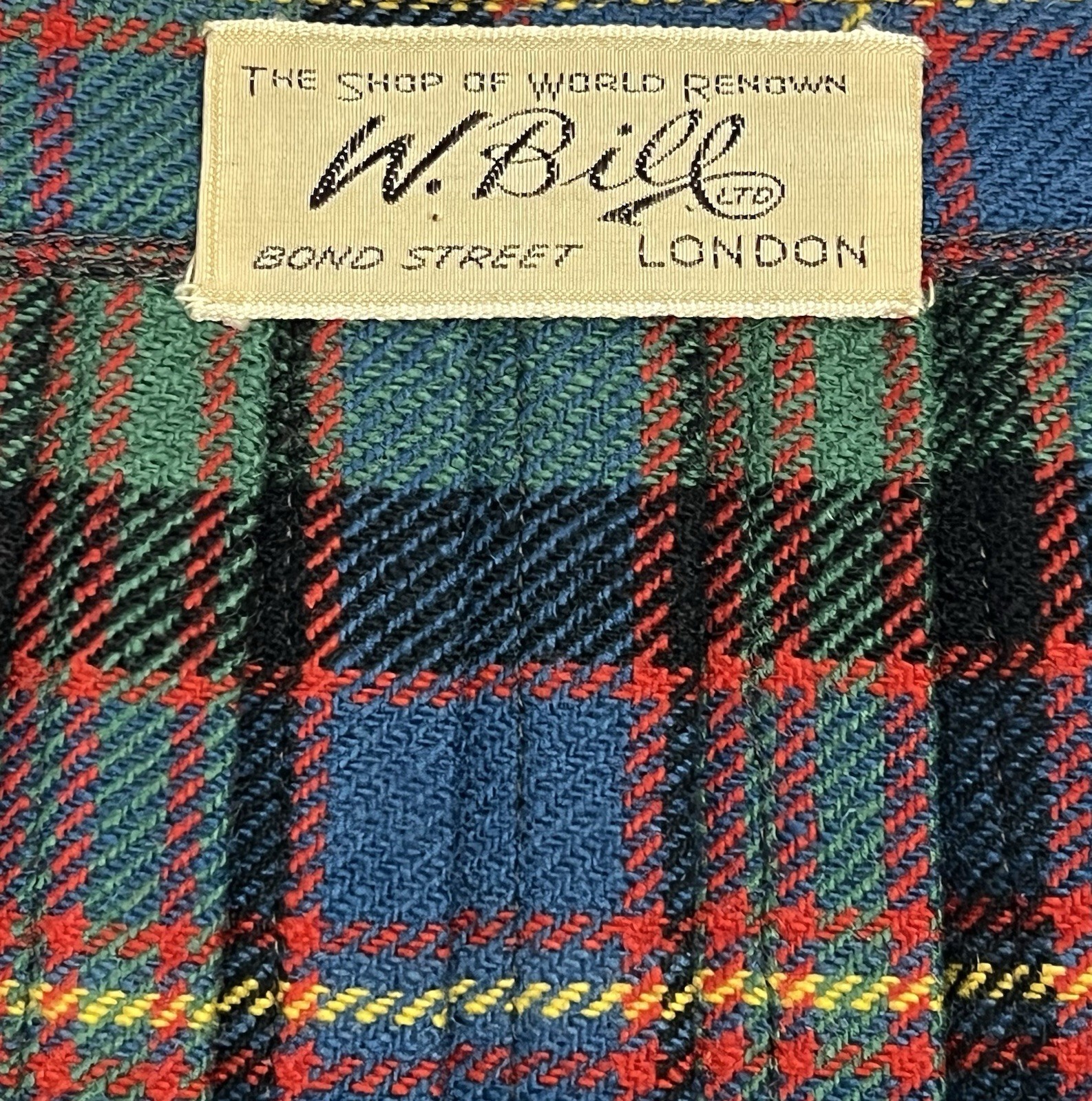 Vintage 1960s W. Bill Ltd Plaid Wool Tartan Wrap Skirt Pleated Buckle Straps UK