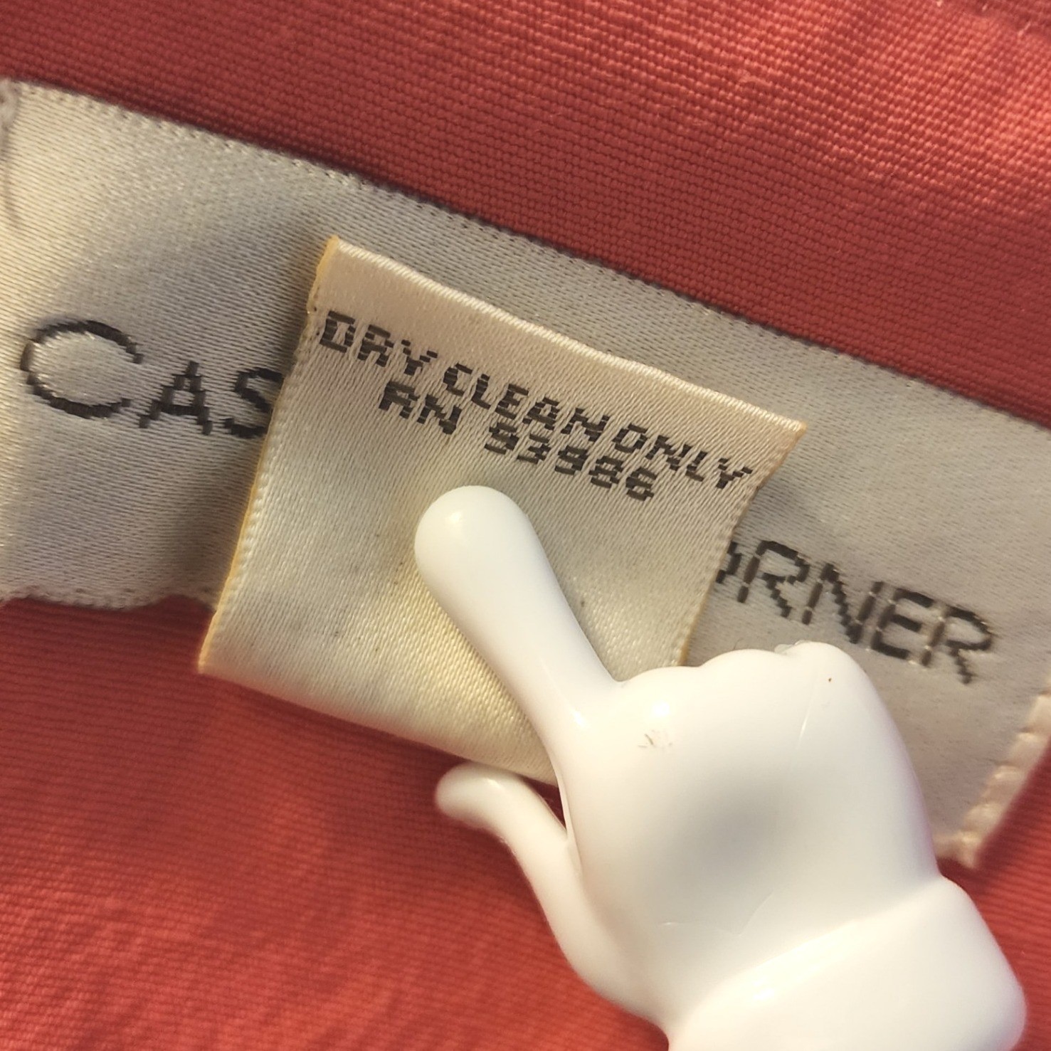 Casual Corner Vintage Coral Pink 2 Piece Dress Suit Set Double Breasted Size 8