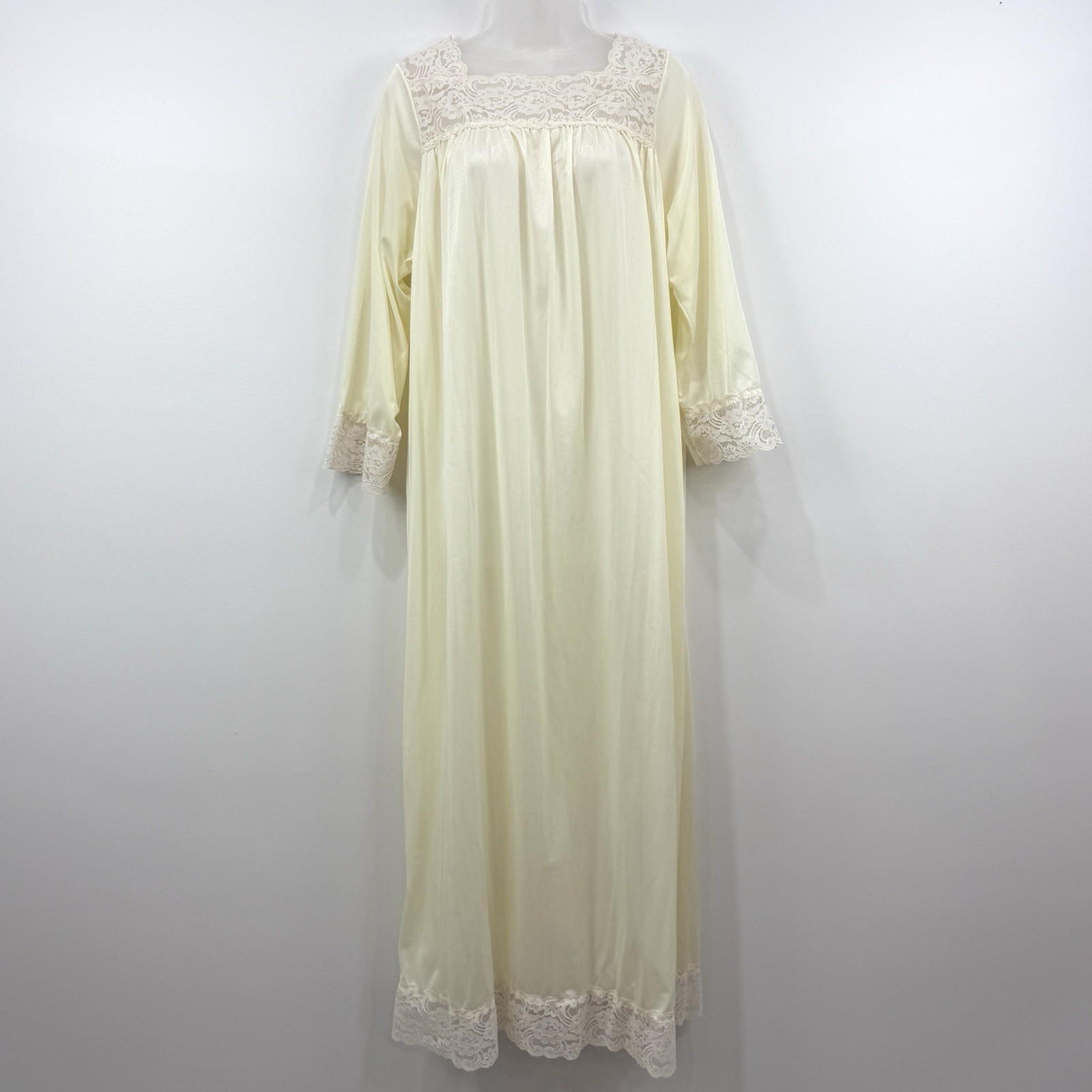VTG Jill Andrea Nightgown M Cottagecore Prairie Lace Modest Bridal Victorian