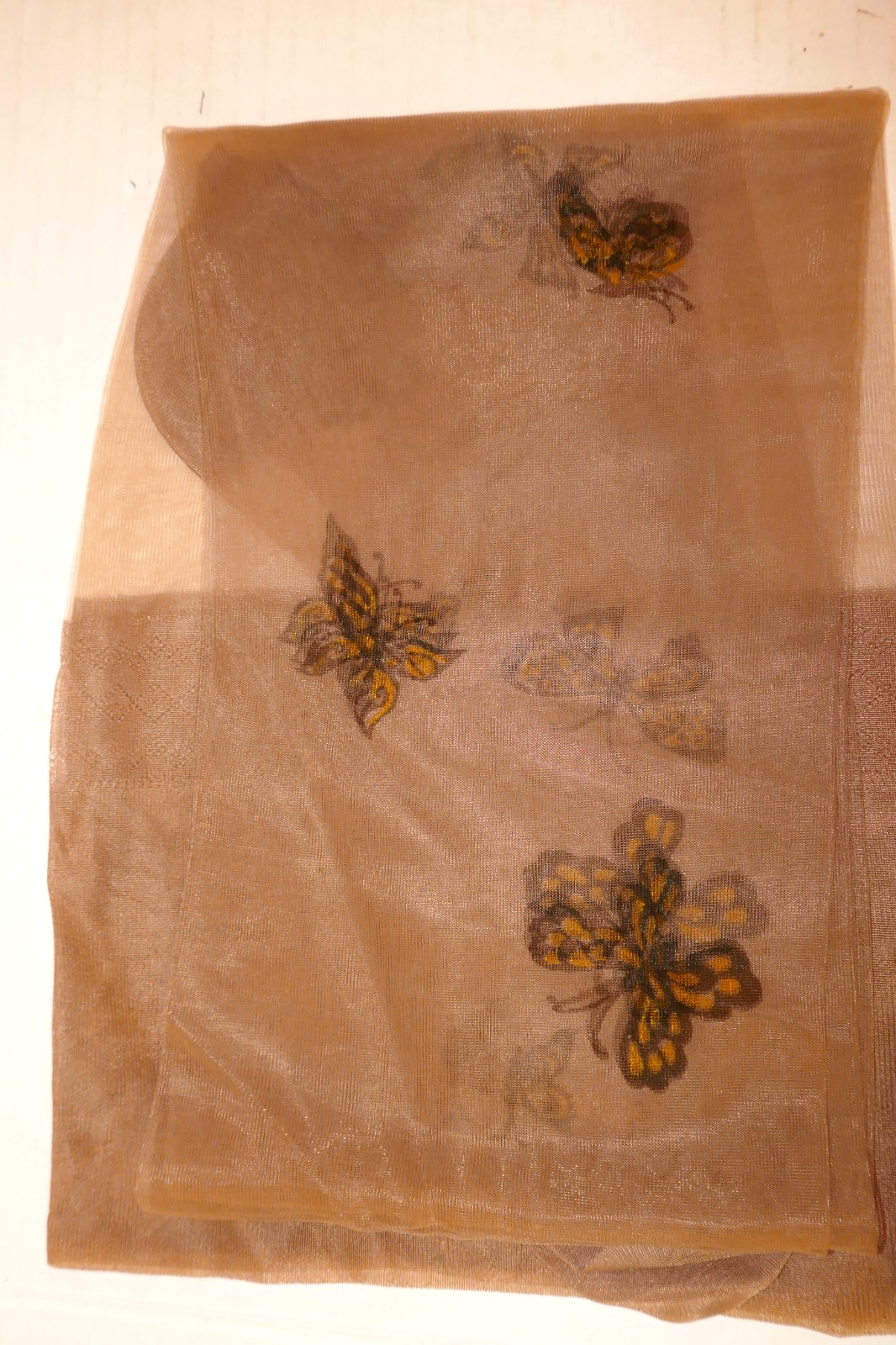 2 Pair Vintage Screen Print Nylon Stockings-Butterfly Print-Penneys Gaymode