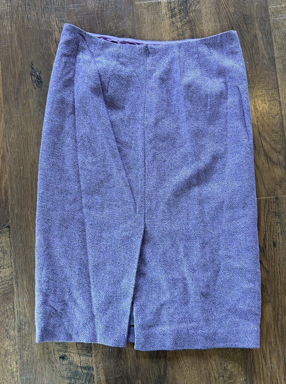 Vintage Y2K Renato Nucci Wool Silk Purple Fairy Velvet Floral Skirt Set 40 NWT M