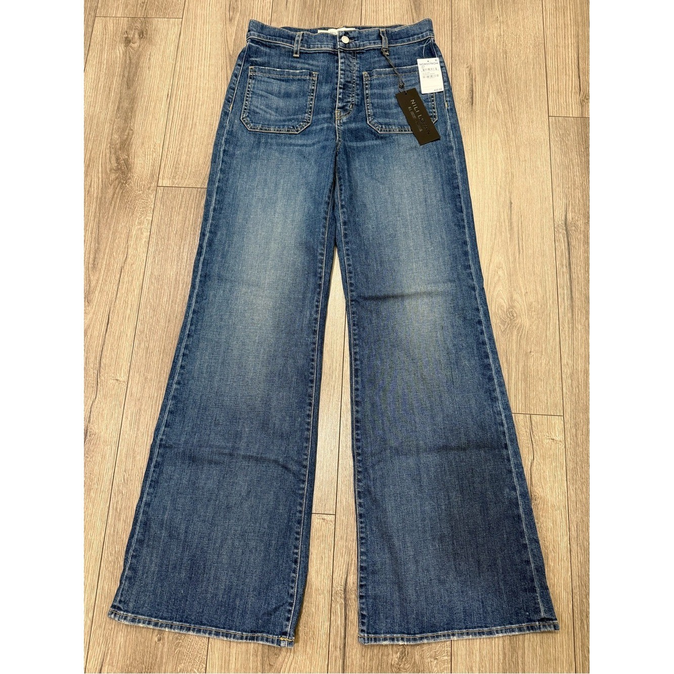 NWT Nili Lotan Florence Patch Pocket Jeans SZ 30 CLASSIC WASH