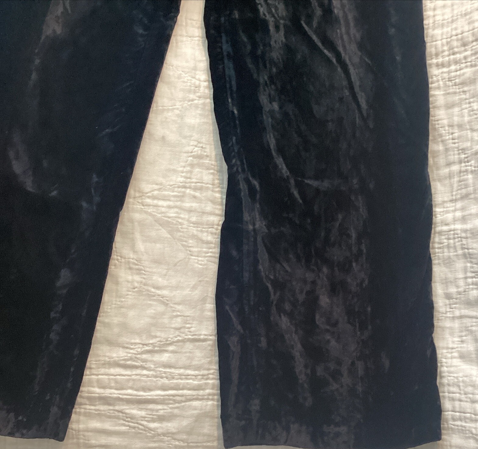 Born in America Black Velour Vintage Womens High Waist Wide Leg SZ 7/8 USA Made