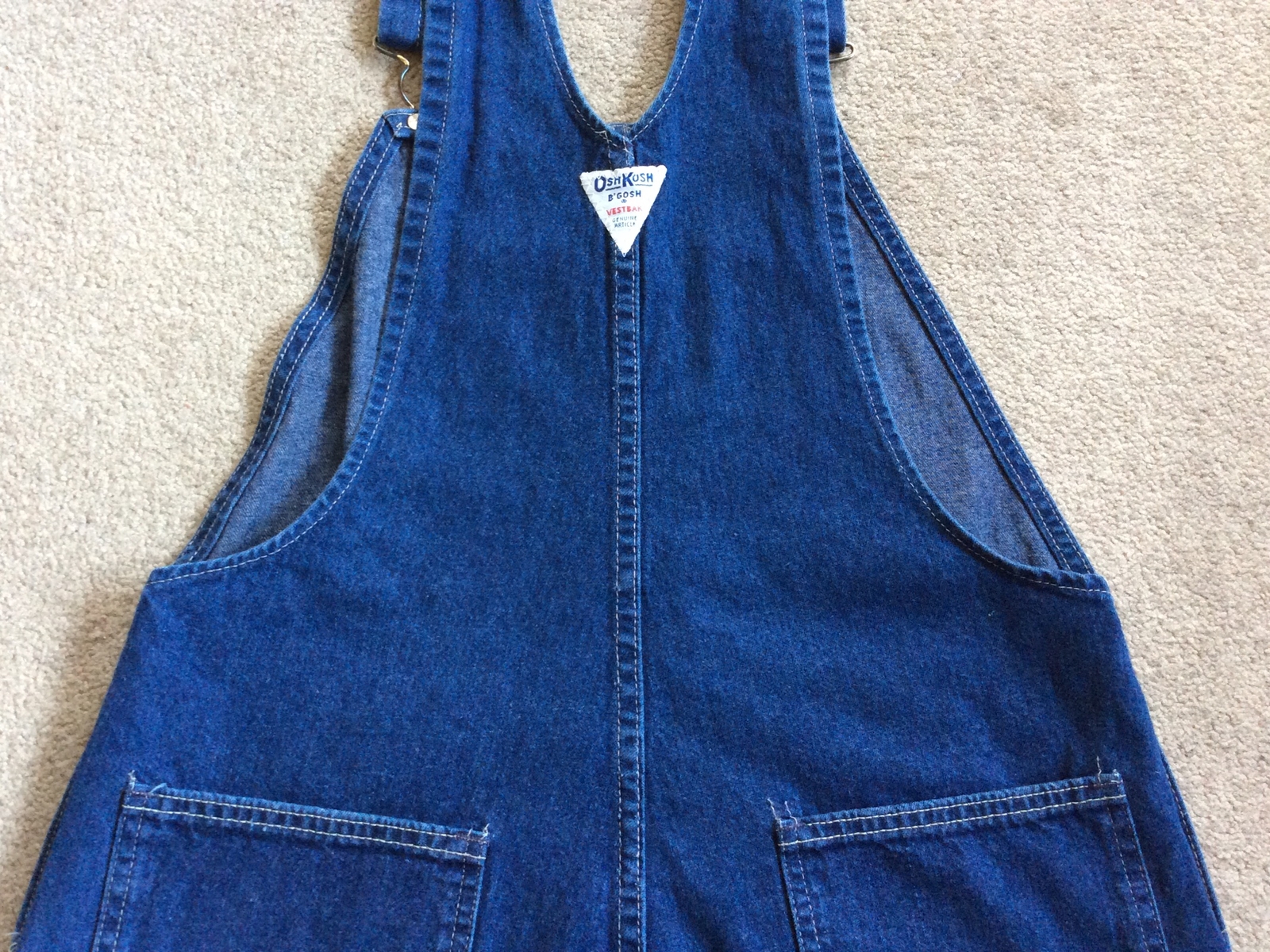 Vintage Oshkosh B’Gosh Vestbak Overalls Jean Cutoff Shorts Size 33/4 Zipper Fly