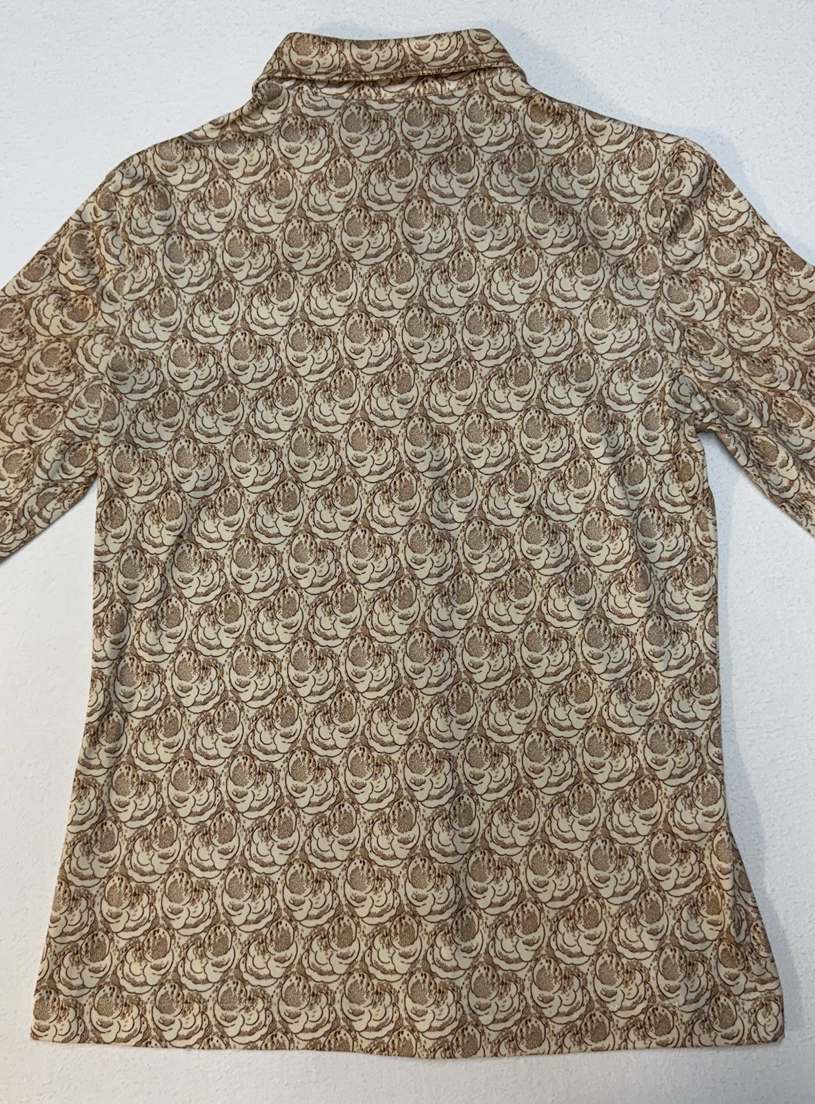 Devon Vintage 70s Dacron Polyester Blouse Sz M Chest 35” Collar 3.5” Dagger EUC