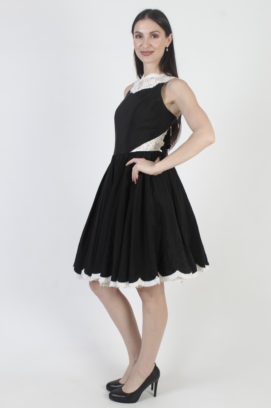 Vtg Geoffrey Beene Tuxedo Dress Neiman Marcus Black Silk Evening Designer Gown