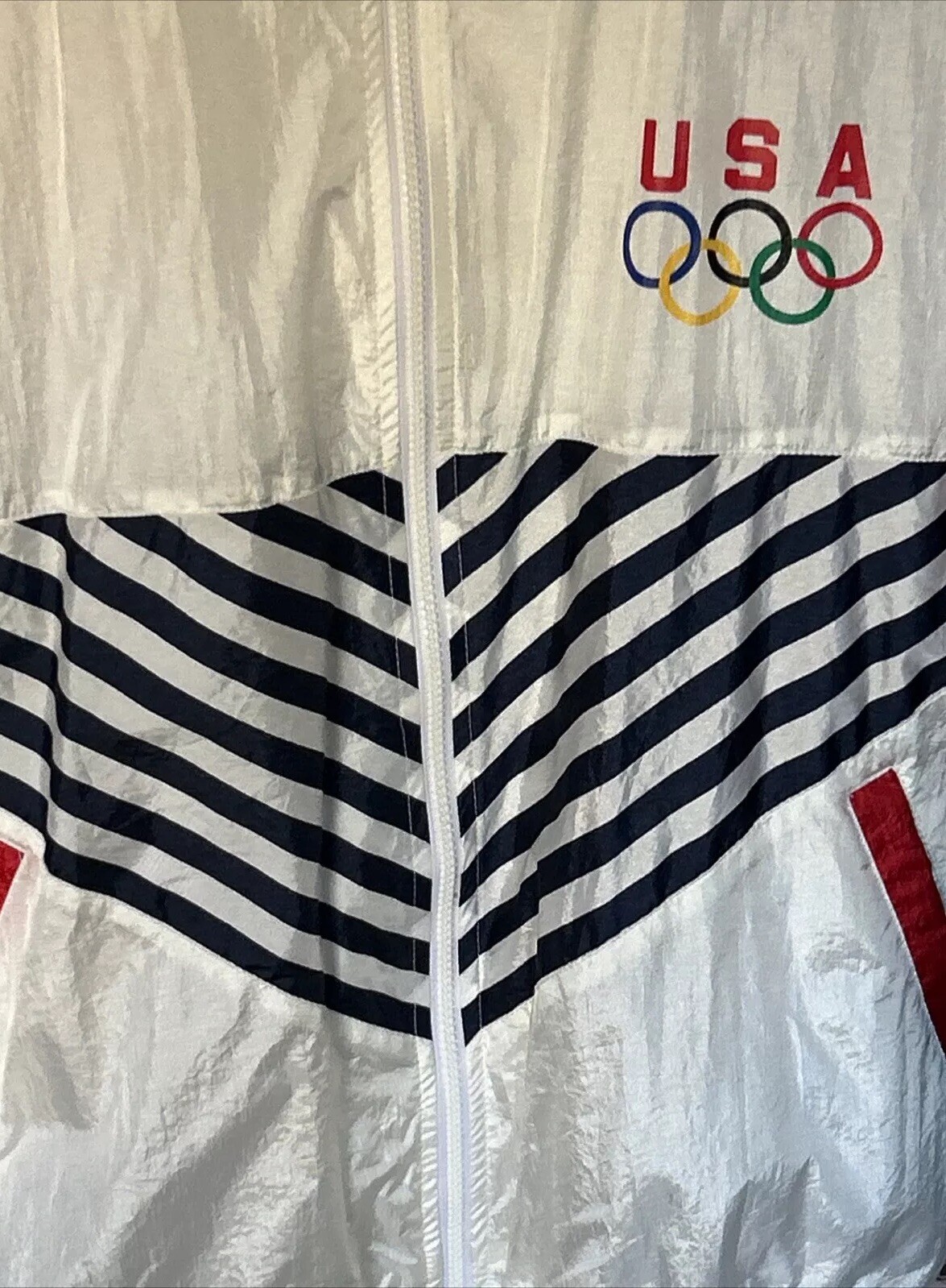 Vintage USA Olympics Full Zip Nylon Windbreaker Jacket Ladies Size 1X