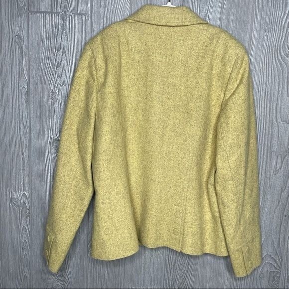 Vintage Carlisle wool and cashmere blend yellow blazer / jacket size 10 w flower
