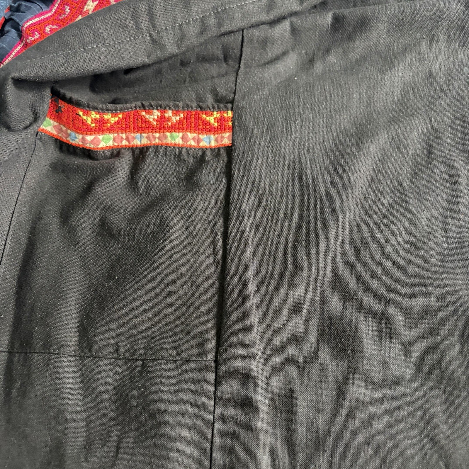 Vintage Hmong Style Embroidered Boho Jacket Art To Wear Festival Hippie One Size