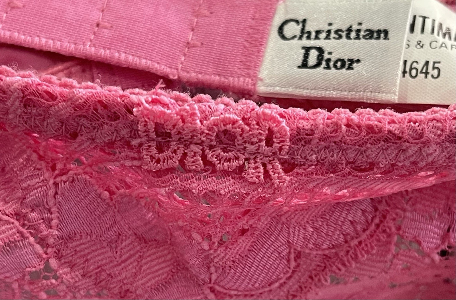 Vtg Christian Dior Intimates Garter Belt Silk Rose Pink Lace Women’s Large NWT