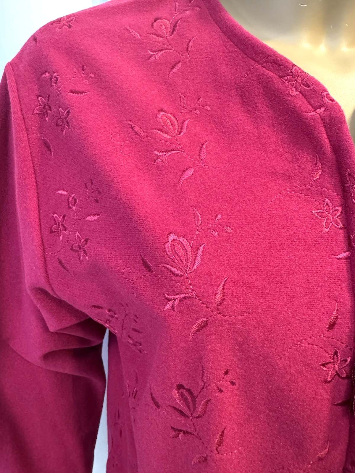 VTG Shadowline Bed Jacket Robe Embroidery Details NOS w/Tag 80’s Cottagecore S/M