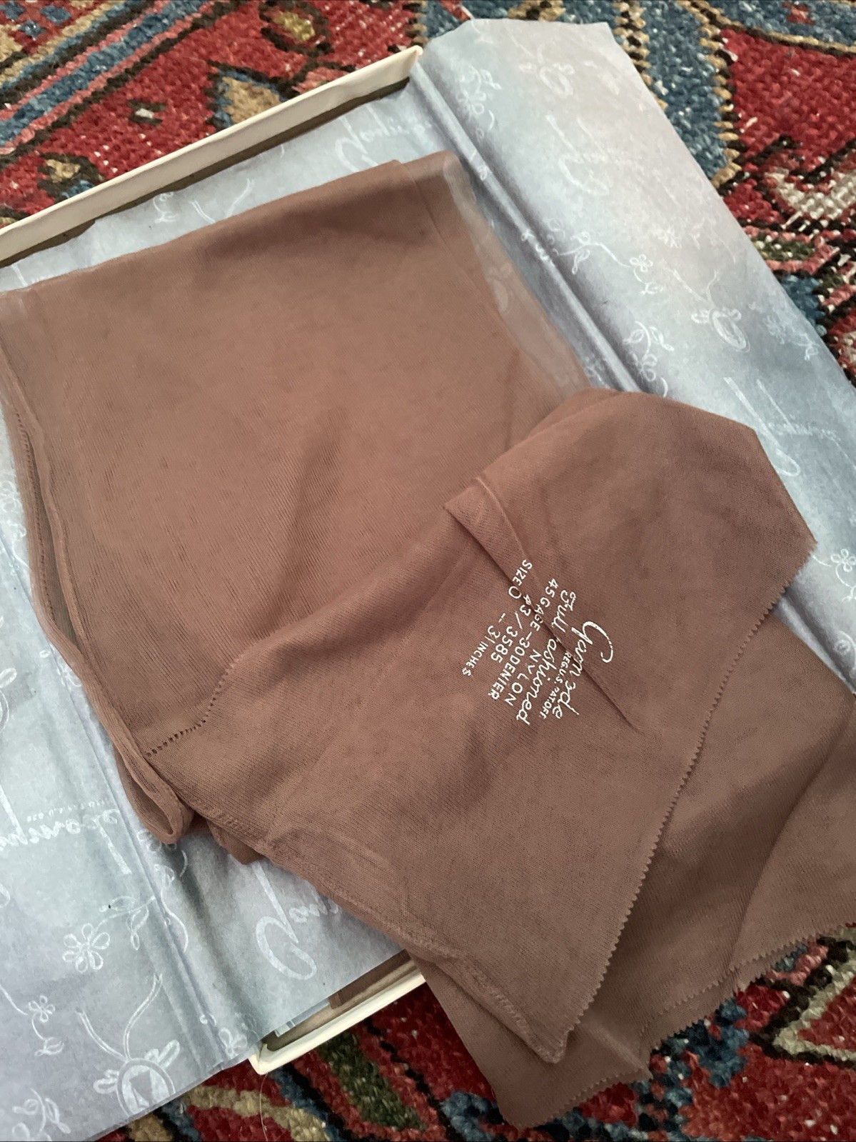 NOS VTG 40s 50s 4 PR SZ 10 SILKY SEXY GAYMODE FLAT KNIT NYLON GARTER STOCKINGS