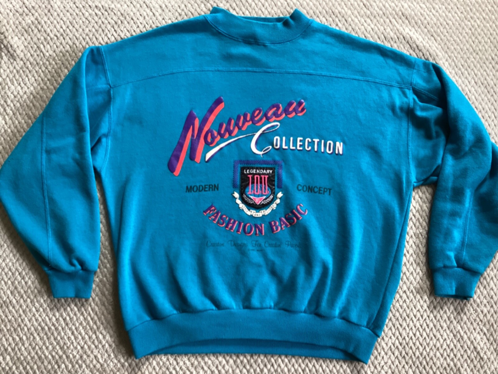 I.O.U. Nouveau Collection Vintage 1991 Adult High-Collared Sweatshirt Large