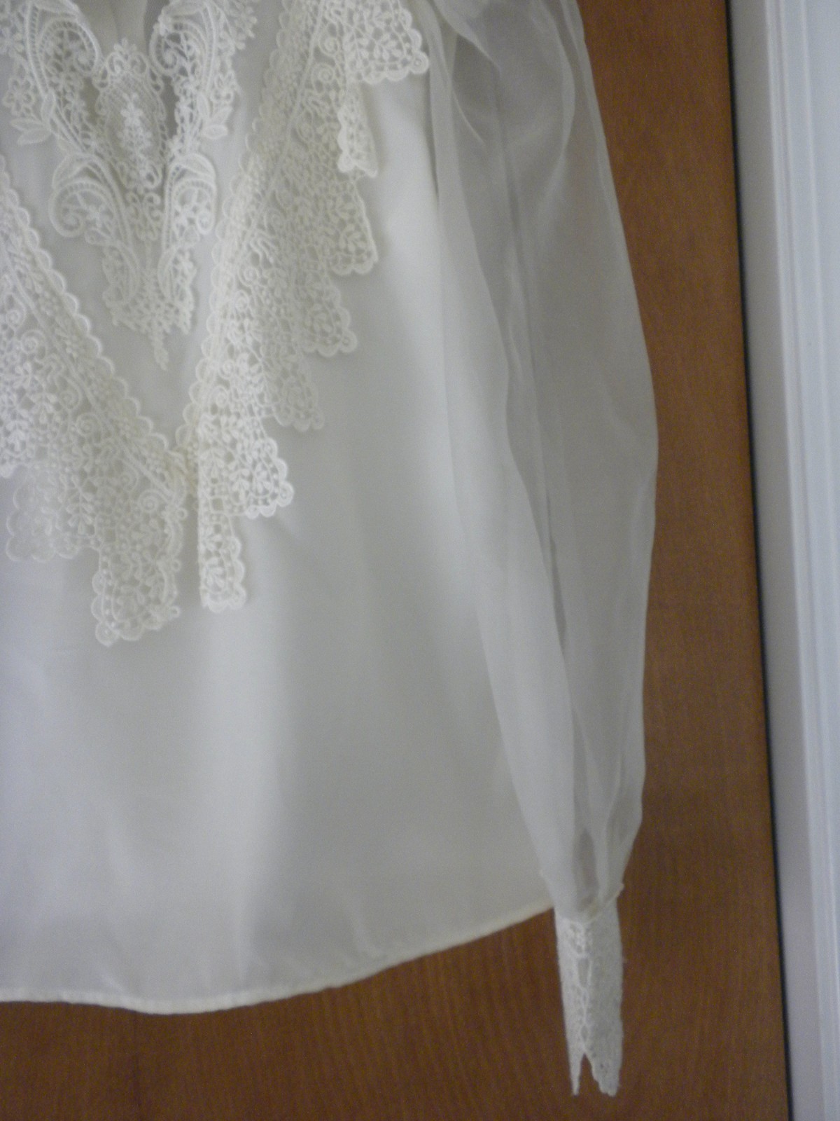 Scott McClintock Sportswear Vtg 80s Ecru Lace Victorian Blouse Prairie 10 Top