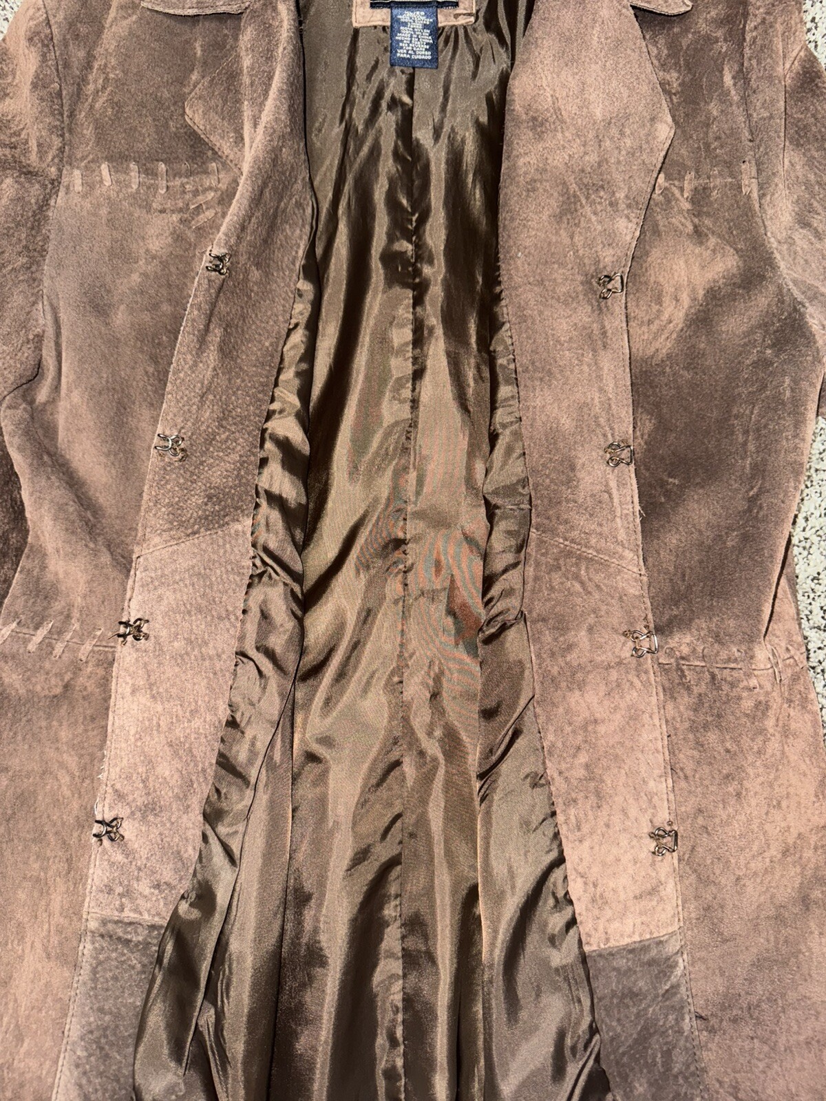 Vintage Fitted Leather Suede Sonoma Jacket XL With Stitching Detail