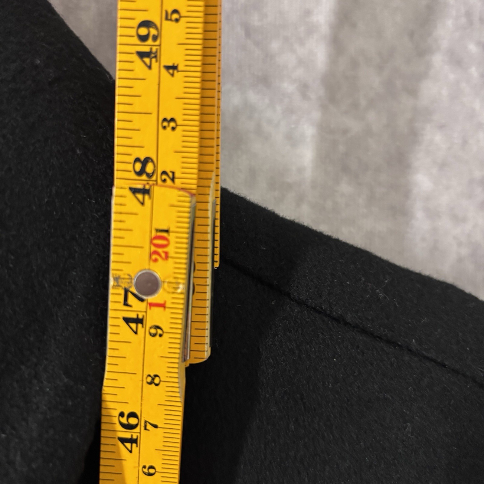 Vintage Liz Claiborne Plus Size 18 Long Black Wool Trench Coat Overcoat