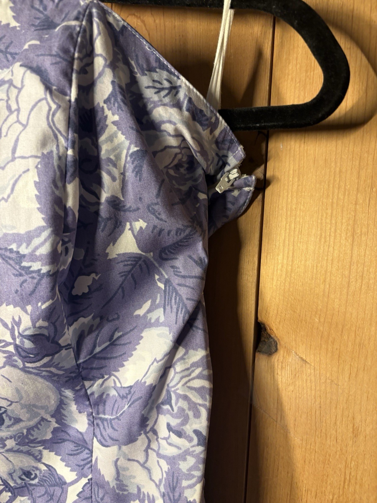 VTG Laura Ashley Dress Strapless Floral Purple XS/S Draped Bow 34/32 (tiny Flaw