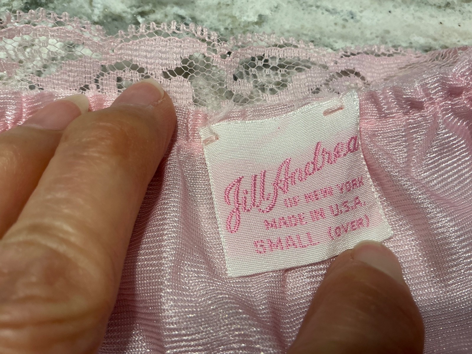NWOT Vintage Jill Andrea of NY pink Nylon night gown Made in the USA Large