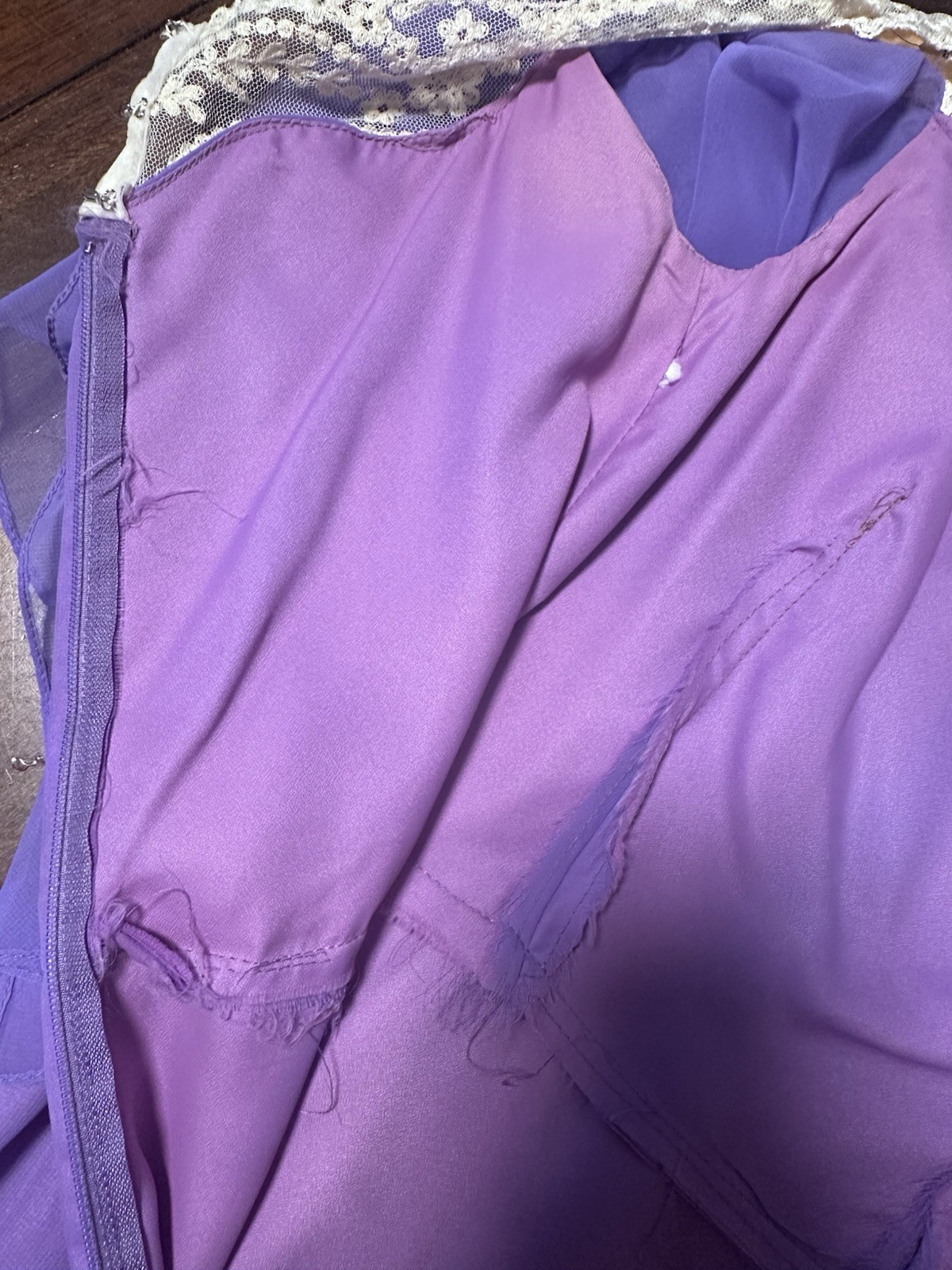 Vintage 1970s 1980s Women’s Lilac Purple Long Formal Dress Gown Size S A Line