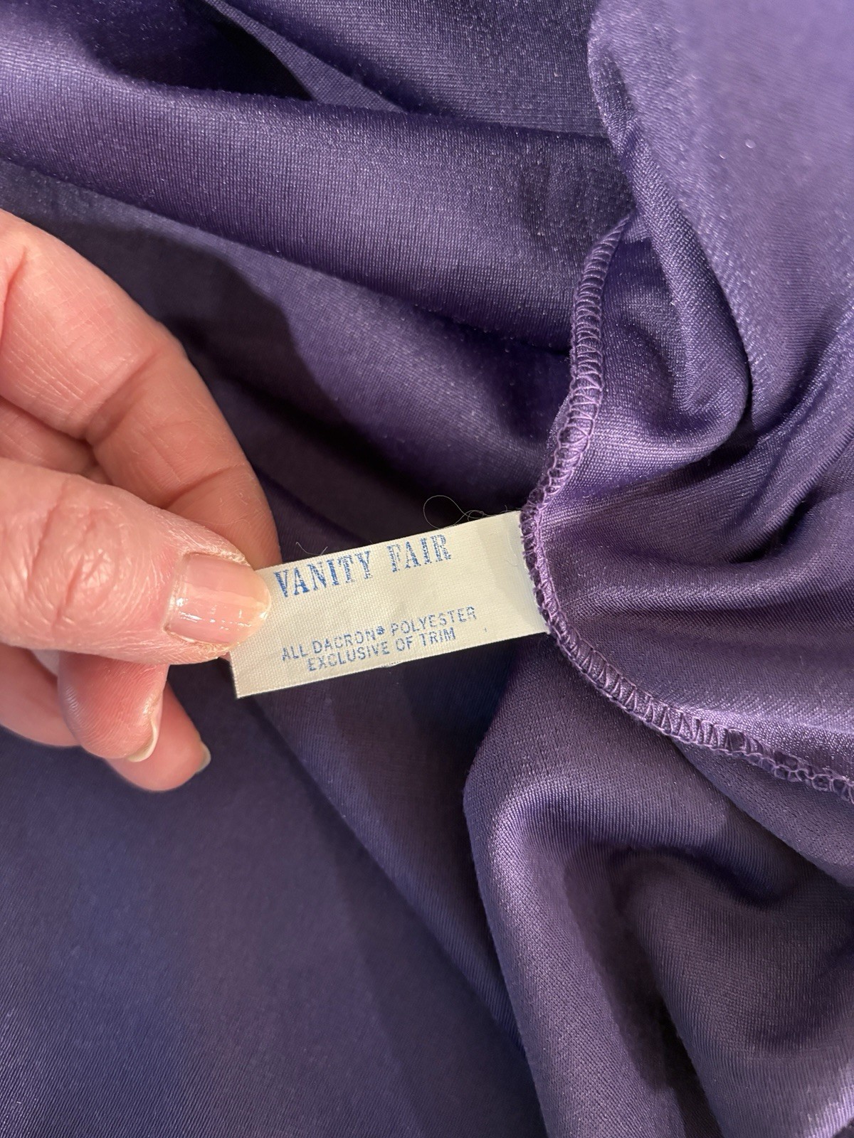 Housecoat Nap Dress Vanity Fair Vintage Velour Bathrobe Purple 60s 70s Sz M