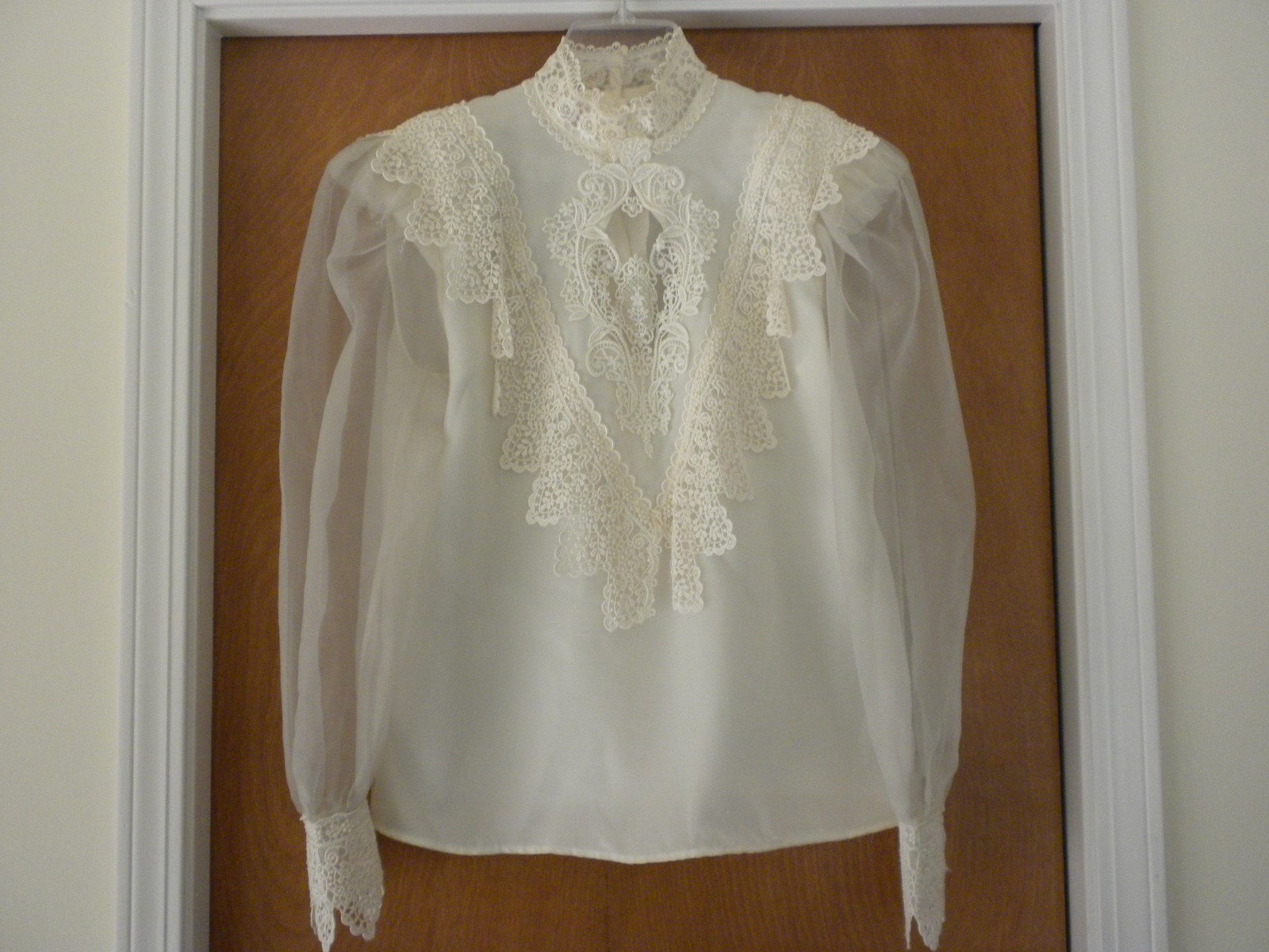 Scott McClintock Sportswear Vtg 80s Ecru Lace Victorian Blouse Prairie 10 Top