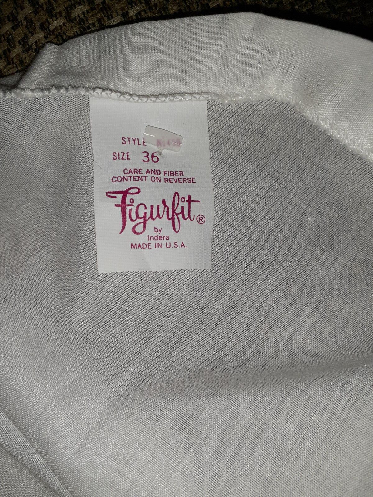 Vintage Figurfit Indera Women’s Full Slip Lingerie Snip-it White Laced Size 36