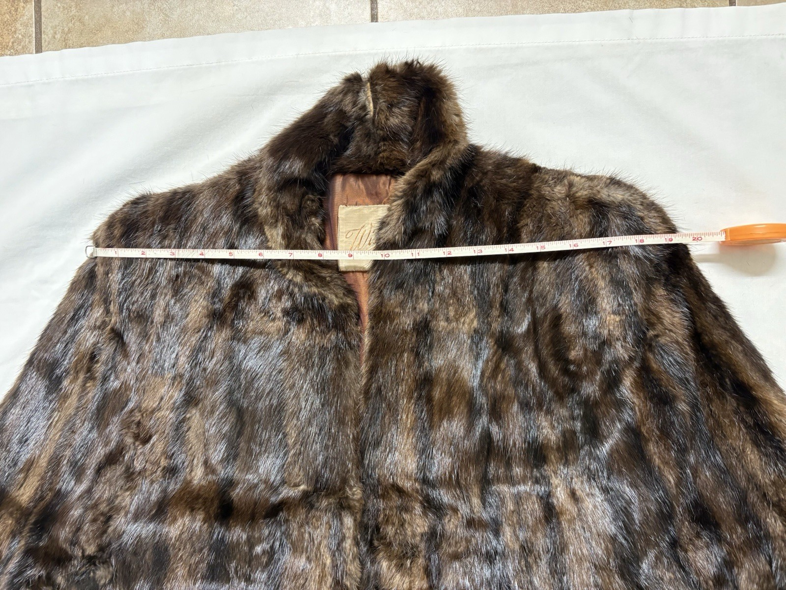 Vintage Mahogany/Black Striped Mink Caplet- Incredibly Beautiful Shiny Fur