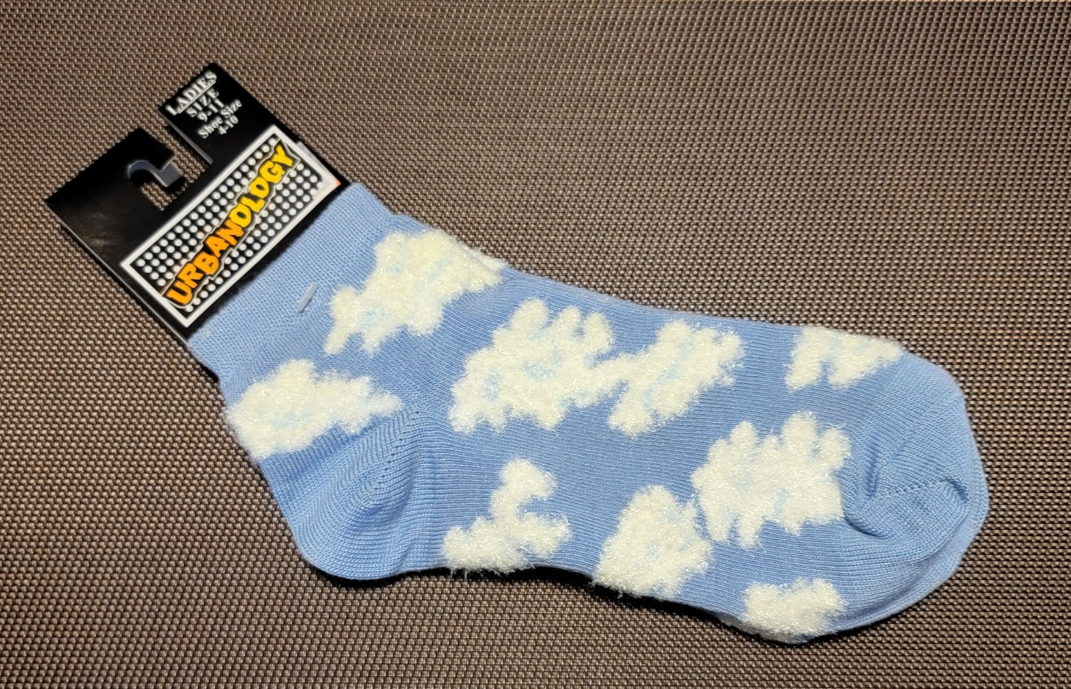 Vintage URBANOLOGY Ladie’s Blue White Cloud Ankle Socks Size 9-11 New NOS