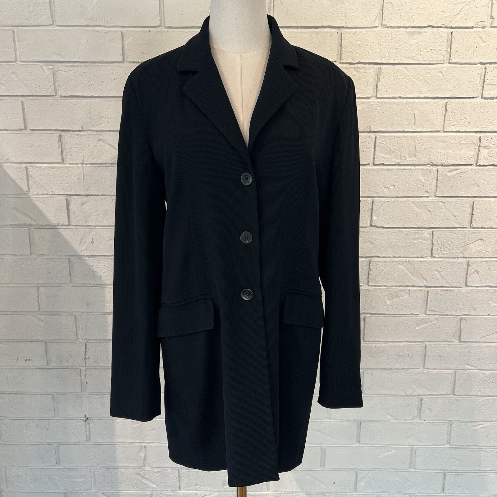 Vintage 90s Y2K Garfield & Marks Long Line Black Blazer Women’s 8