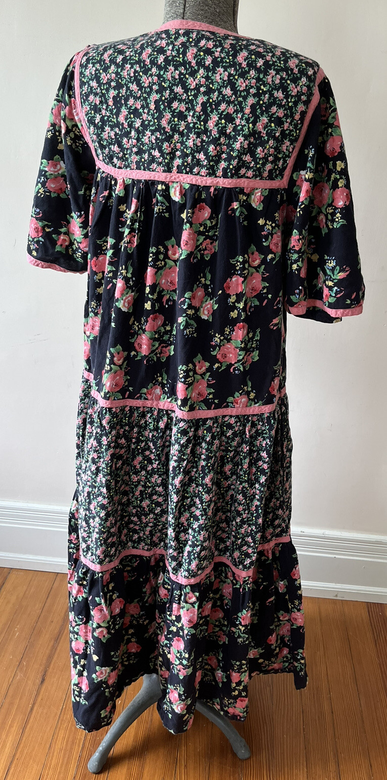 Vintage Cottage Core Prairie Patchwork Floral Dress Sz 8/10 Like Gunny Sax