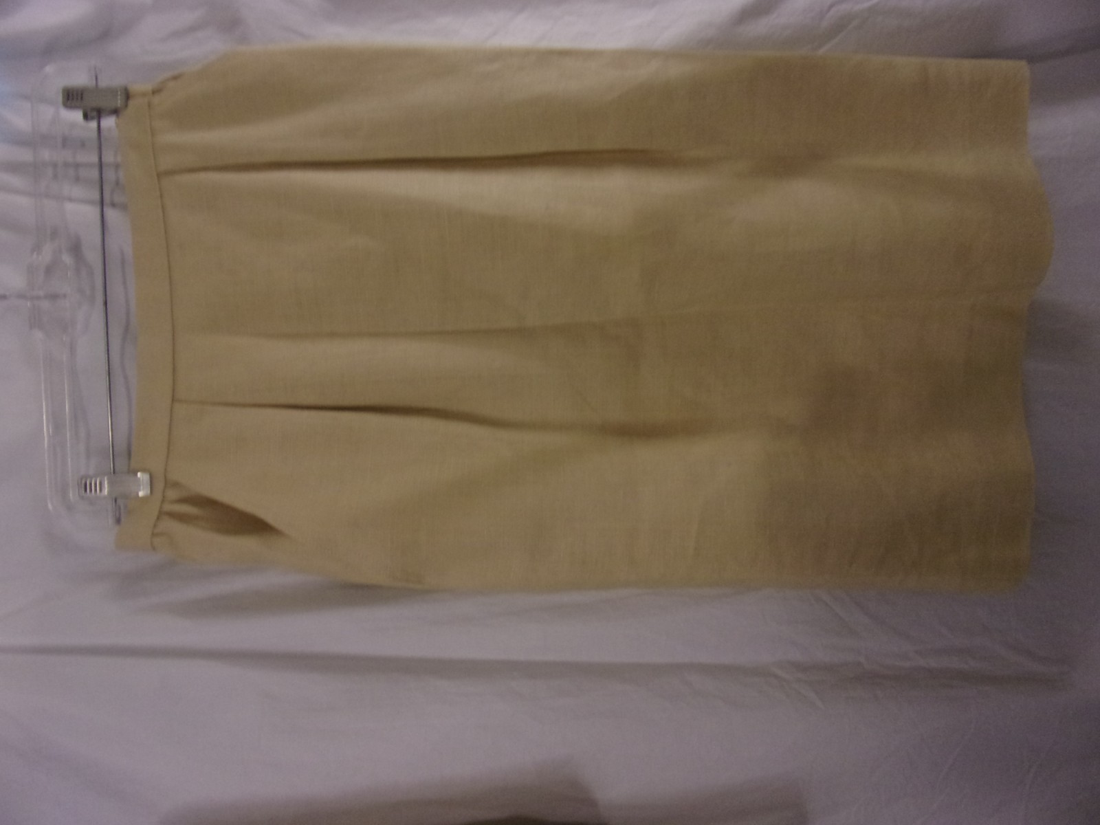 Vintage Oscar De La Renta For Saks Tan Linen Skirt Suit 12 Classic Short Sleeve