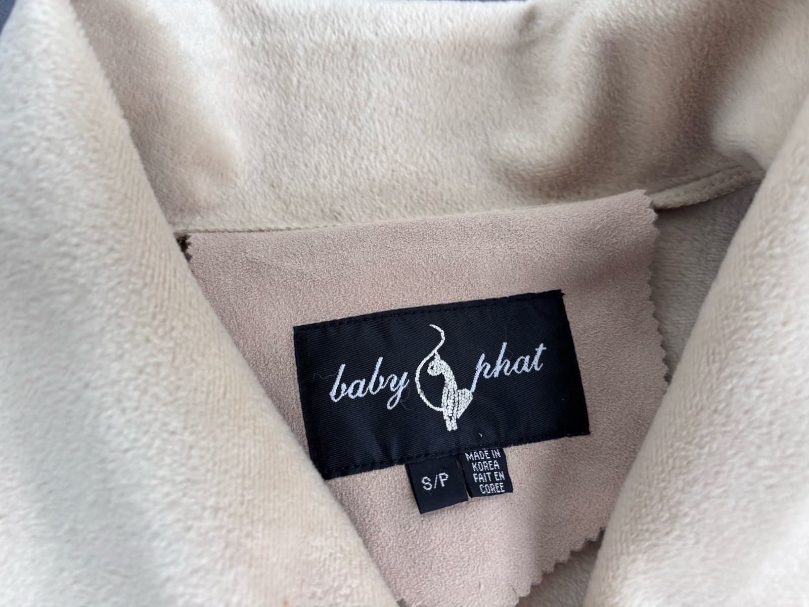 VTG Y2K Baby Phat Faux Suede/Fur Rhinestone Shawl Collar Jacket.small